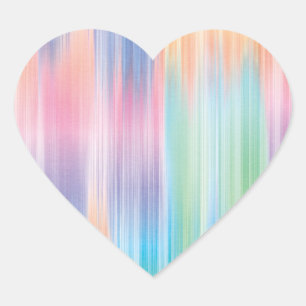 Abstrakt Rainbow Hearts Hjärtformat Klistermärke