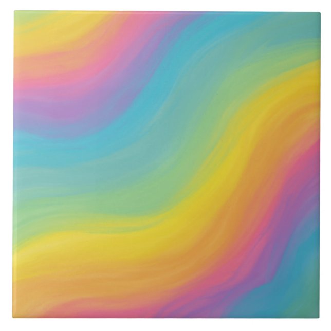 Abstrakt Rainbow Kakelplatta (Framsidan)