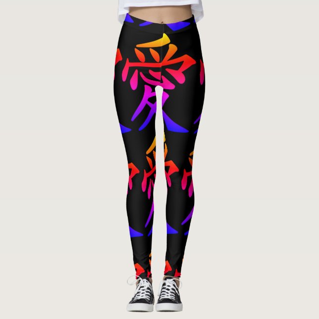 Abstrakt Rainbow Leggings (Framsida)