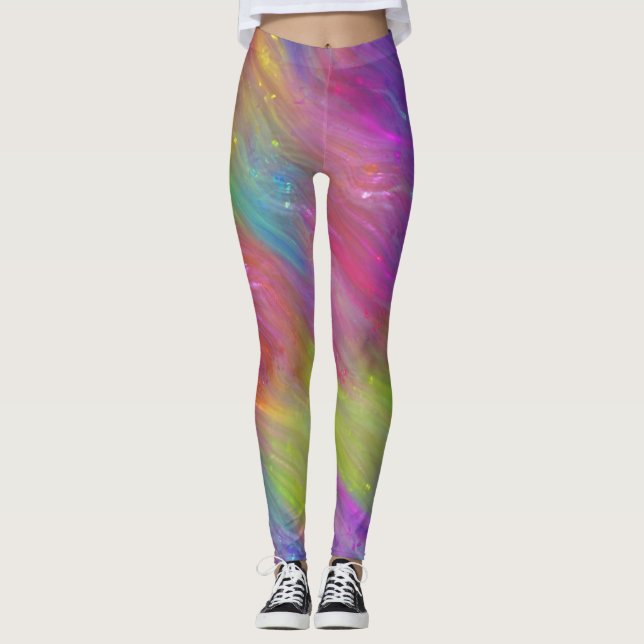Abstrakt Rainbow Leggings (Framsida)