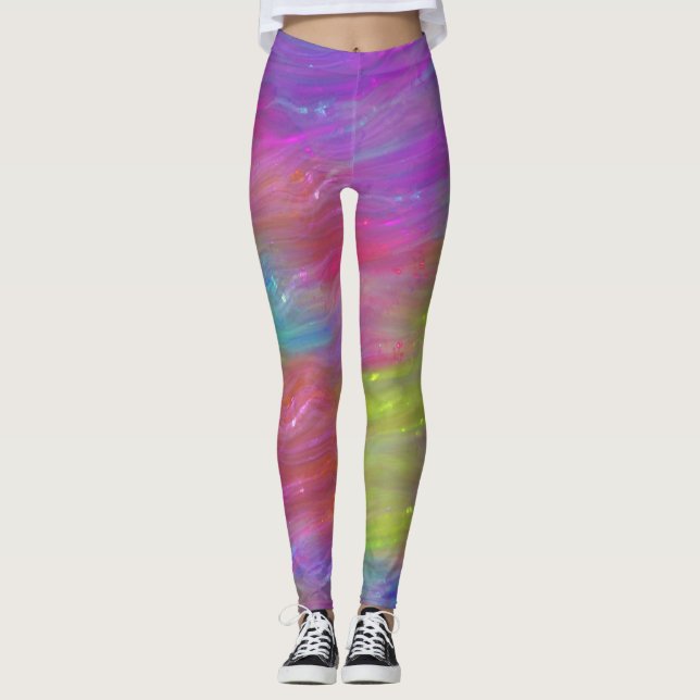 Abstrakt Rainbow Leggings (Framsida)