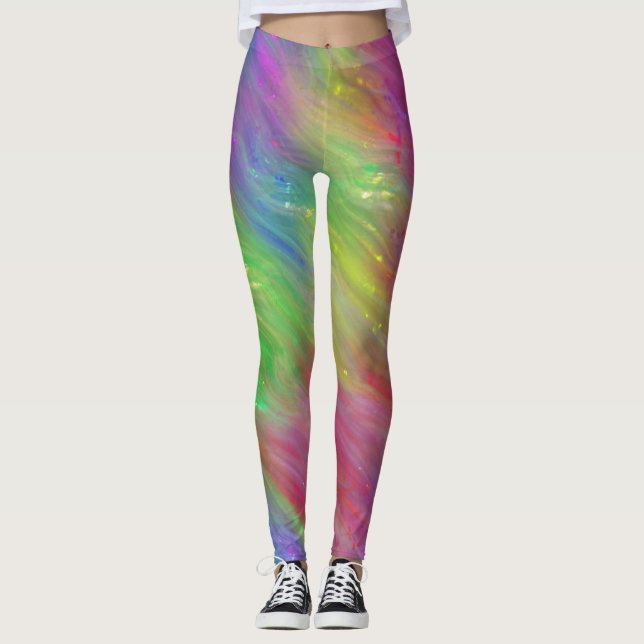 Abstrakt Rainbow Leggings (Framsida)