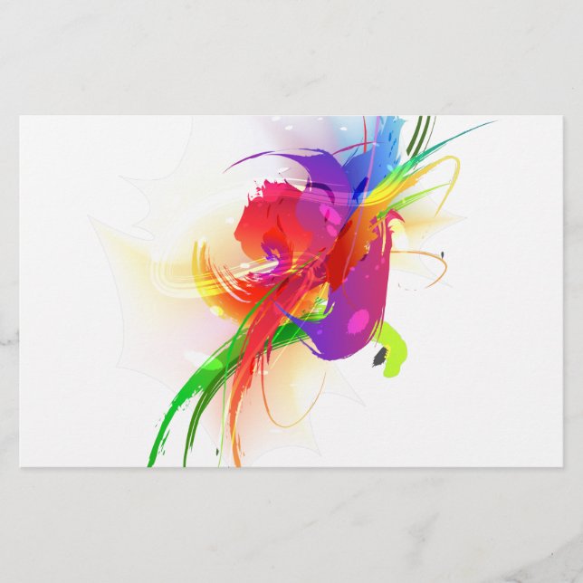 Abstrakt Rainbow Lorikeet Paint Splatters (Framsida)