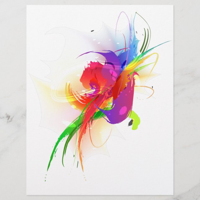 Abstrakt Rainbow Lorikeet Paint Splatters (Framsida)