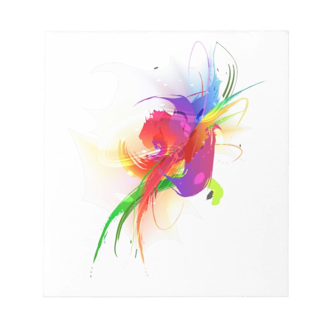 Abstrakt Rainbow Lorikeet Paint Splatters Anteckningsblock (Framsida)