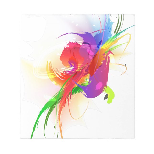 Abstrakt Rainbow Lorikeet Paint Splatters Anteckningsblock (Framsida)