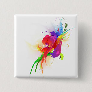 Abstrakt Rainbow Lorikeet Paint Splatters Knapp