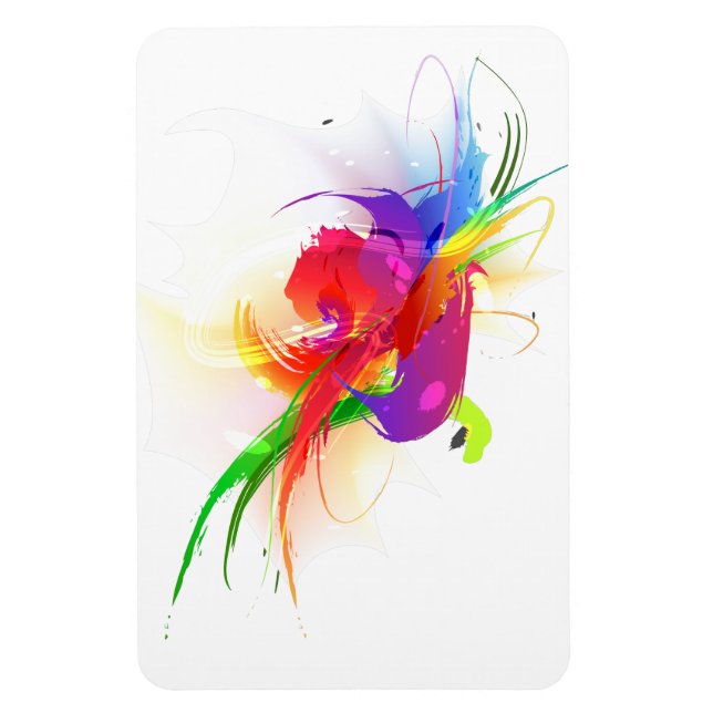 Abstrakt Rainbow Lorikeet Paint Splatters Magnet (Vertikal)
