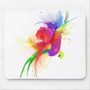Abstrakt Rainbow Lorikeet Paint Splatters Musmatta