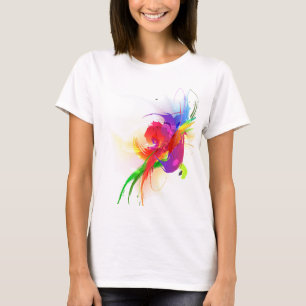 Abstrakt Rainbow Lorikeet Paint Splatters T Shirt
