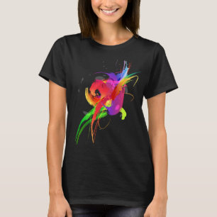 Abstrakt Rainbow Lorikeet Paint Splatters Tee