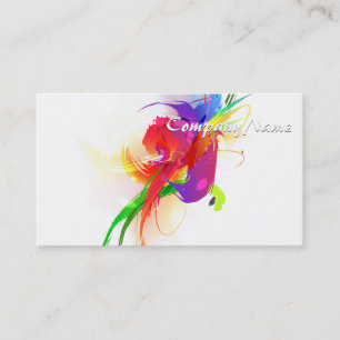Abstrakt Rainbow Lorikeet Paint Splatters Visitkort