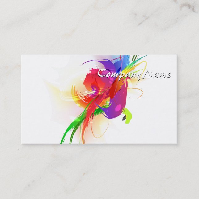 Abstrakt Rainbow Lorikeet Paint Splatters Visitkort (Framsida)