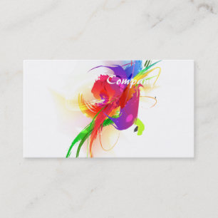 Abstrakt Rainbow Lorikeet Paint Splatters Visitkort
