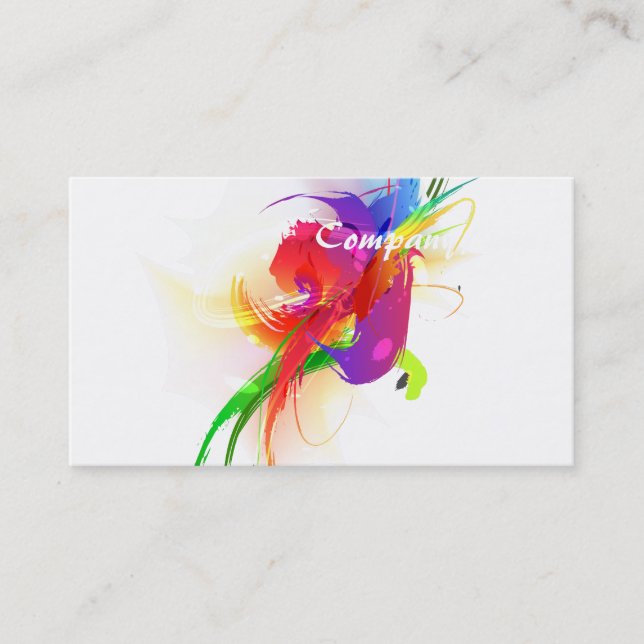 Abstrakt Rainbow Lorikeet Paint Splatters Visitkort (Framsida)