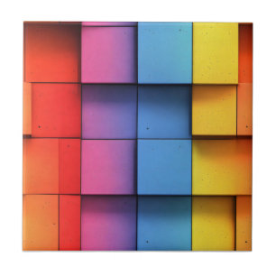 Abstrakt Rainbow Mönster Kakelplatta