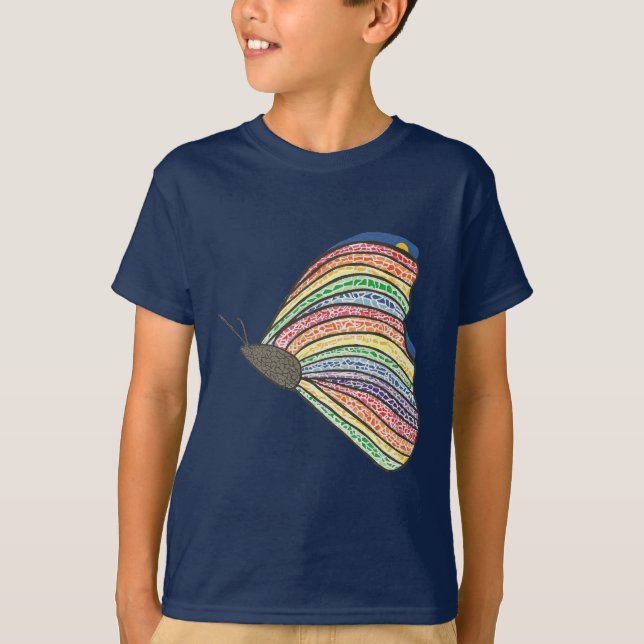 Abstrakt Rainbow Mosaic Butterfly Tee Shirts (Framsida)