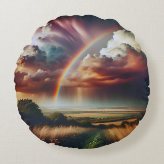 Abstrakt Rainbow Pillow 🌈 ✨ Rund Kudde