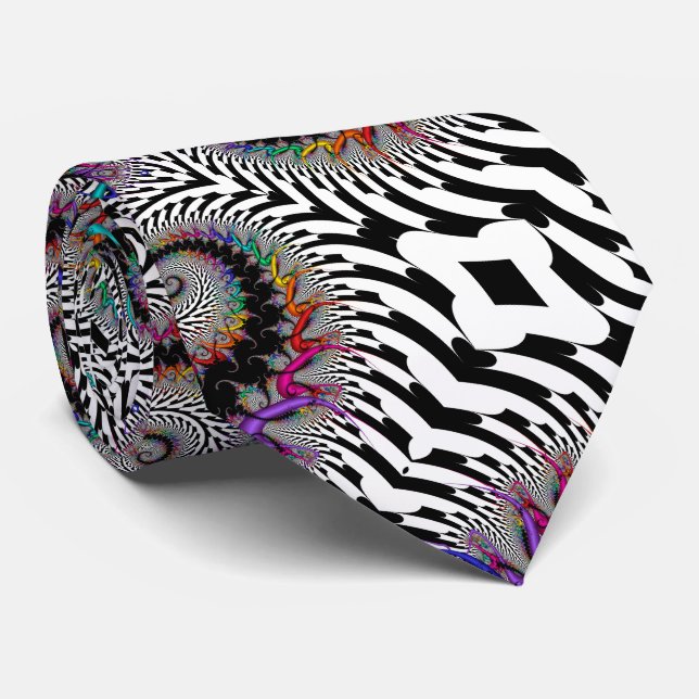 Abstrakt Rainbow Spiral Black White Fractal Art Slips (Rullad)