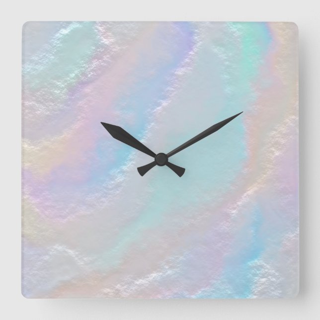 Abstrakt Rainbow Struktur Fyrkantig Klocka (Framsida)