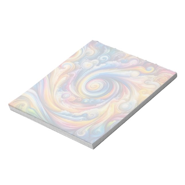 Abstrakt Rainbow Swirl Anteckningsblock (Roterad)