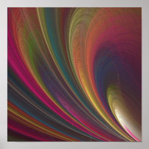 Abstrakt Rainbow Swirl Kanvastryck Poster
