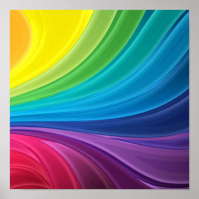 Abstrakt Rainbow Swirl Kanvastryck Poster (Framsidan)