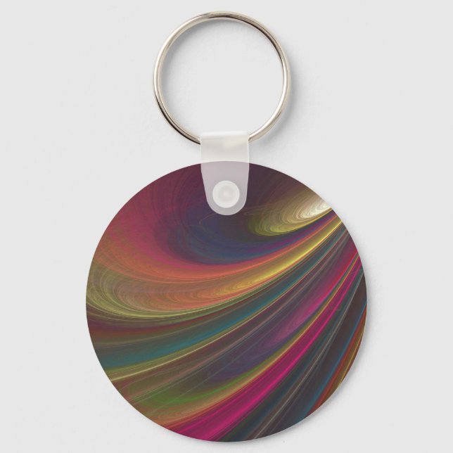 Abstrakt Rainbow Swirl Nyckelring (Framsida)