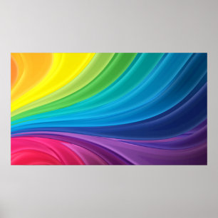 Abstrakt Rainbow Swirl Poster