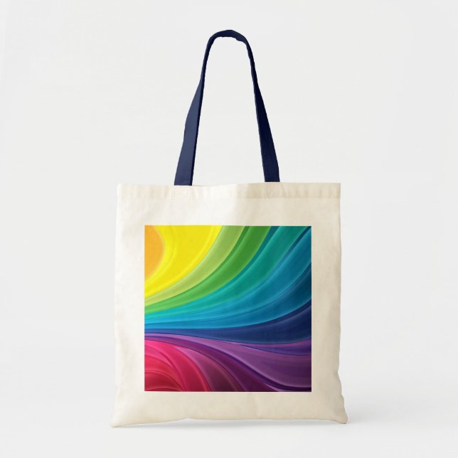 Abstrakt Rainbow Swirl Tote Bag Tygkasse (Framsidan)