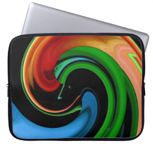 Abstrakt Rainbow Tecknad Ansikte Laptop sleeve