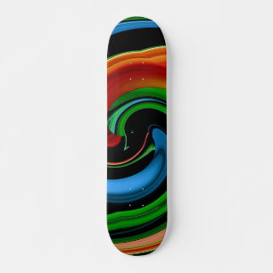 Abstrakt Rainbow Tecknad Skateboard Ansikte