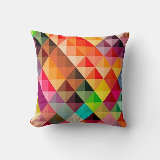 Abstrakt Rainbow Tile Art Dekorativ kudde (Framsida)