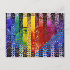 Abstrakt Rainbow Woman Goddess Vykort
