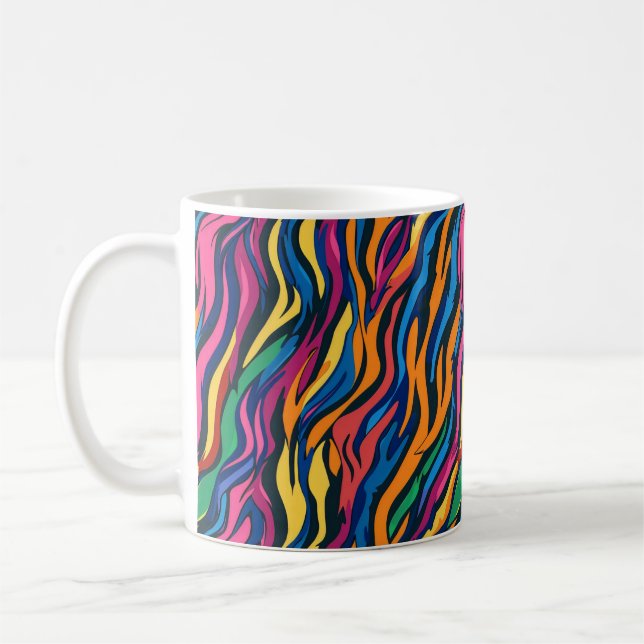 Abstrakt Rainbow Zebra mönstrad Kaffemugg (Vänster)