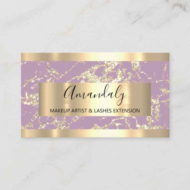 Abstrakt Ram Modern Marble Lila Lavender Visitkort (Framsida)