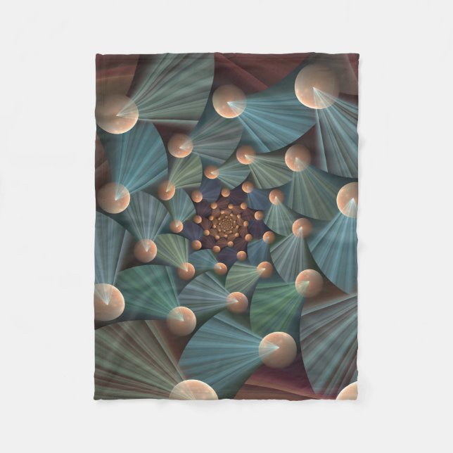 Abstrakt ramkonst med brunt bottenskiktsblå djup fleecefilt (Framsidan)