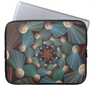 Abstrakt ramkonst med brunt bottenskiktsblå djup laptop sleeve