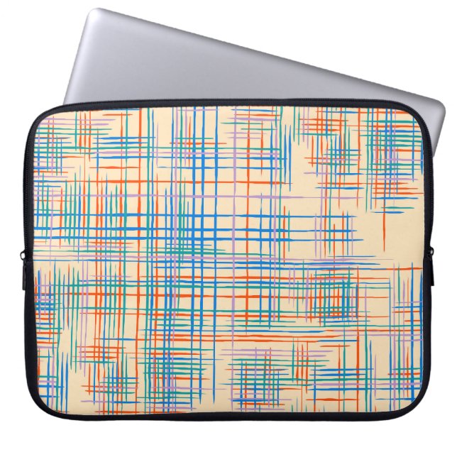 Abstrakt rand, färglöst etnisk gräsmatta. laptop fodral (Framsidan)
