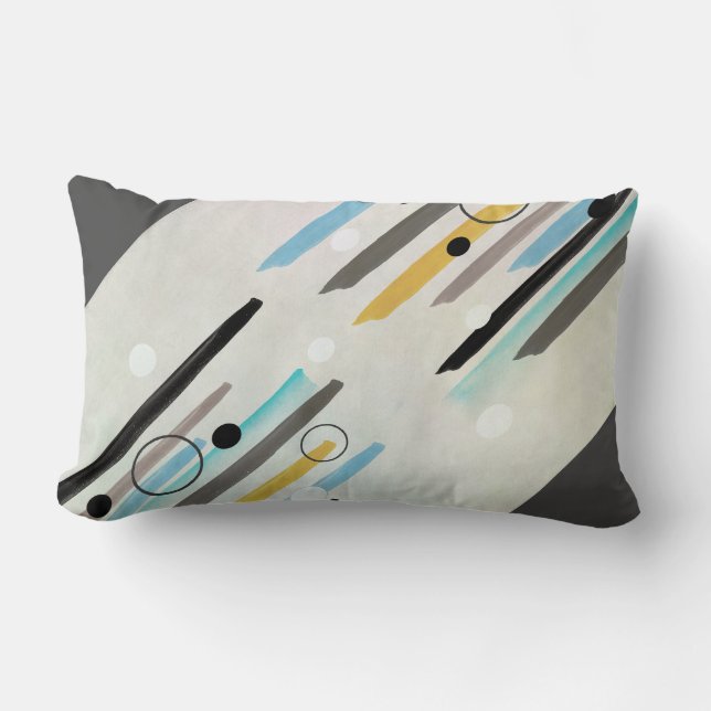 abstrakt rand och cirklar av mjukt färg lumbarkudde (Framsida)