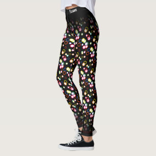 Abstrakt Random Bubbles Mönster Färg Leggings