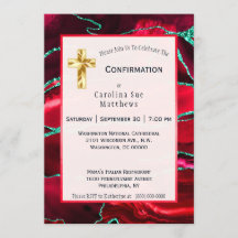 Abstrakt Red Agate Watercolor Confirmation