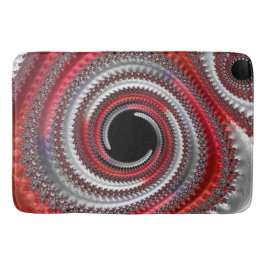 Abstrakt Red and Black Gradient Spiral Fractal Badrumsmatta