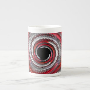 Abstrakt Red and Black Gradient Spiral Fractal Benporslin Mugg