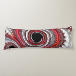 Abstrakt Red and Black Gradient Spiral Fractal Kroppskudde