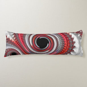 Abstrakt Red and Black Gradient Spiral Fractal Kroppskudde