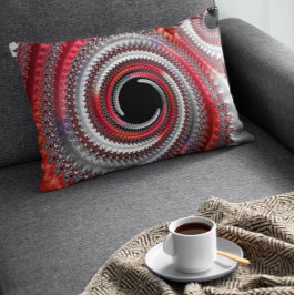 Abstrakt Red and Black Gradient Spiral Fractal Lumbarkudde
