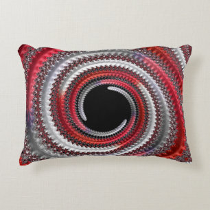 Abstrakt Red and Black Gradient Spiral Fractal Prydnadskudde