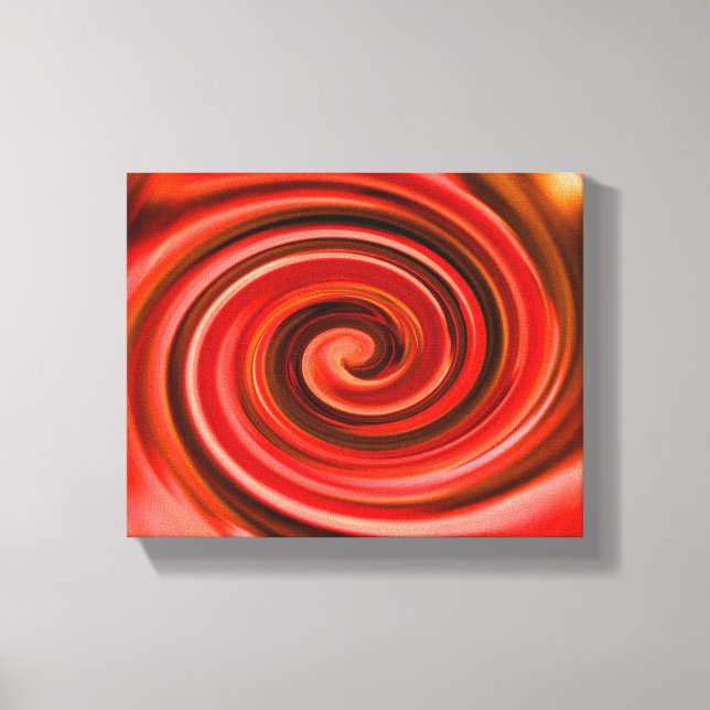Abstrakt Red and Gult Swirls Canvastryck (Framsida)