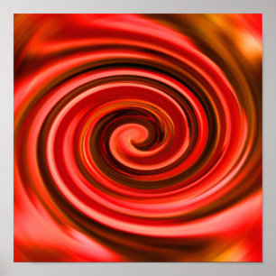 Abstrakt Red and Gult Swirls Färg Poster
